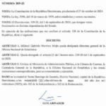 Decretos 269-25 emitido por el Presidente @LuisAbinader @PRM_Oficial