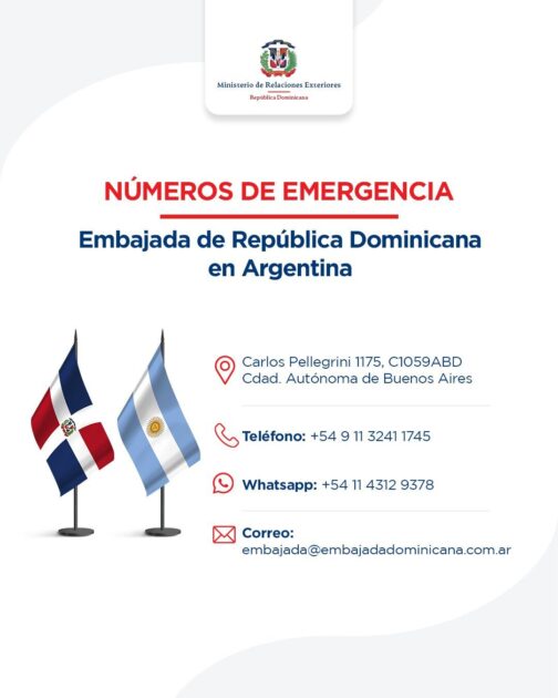@MIREXRD: Ante alerta de tsunami en sur de ARGENTINA puede comunicarse a NÚMEROS DE EMERGENCIA EMBAJADA DOMINICANA EN ARGENTINA