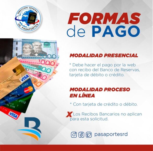 @Pasaportesrd: Formas de pago según la solicitud de pasaporte
