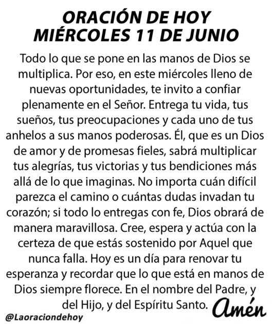 @LaOracionDeHoy Miércoles 11 de junio de 2025