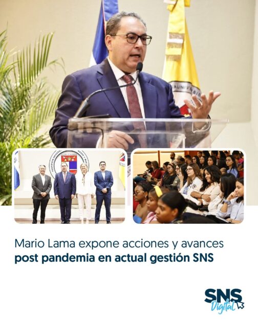 @SNSRDO @DrMarioLama participó en un conversatorio sobre gestión de la salud en contextos críticos, dirigido a docentes, egresados y estudiantes de medicina de la Pontificia Universidad Católica Madre y Maestra (@PUCMM)