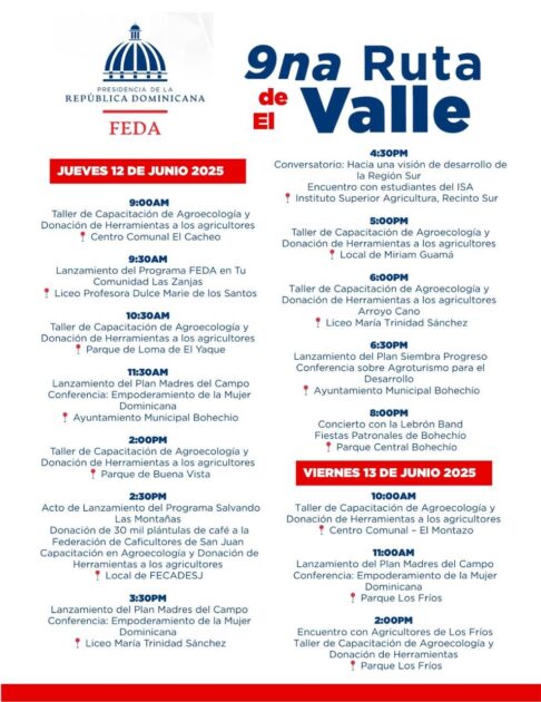 @CaamanoViveHecmilio Galván Agenda FEDA jueves 12 de junio de 2025
