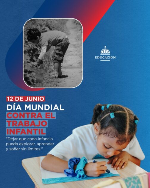 @EducacionRDo El Día Mundial contra el Trabajo Infantil fue establecido por la Organización Internacional del Trabajo (OIT) en el año 2002