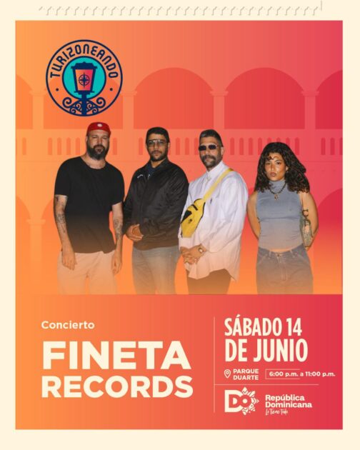 @TurismoRD #ConciertoDeTurizoneando | Desde las 6:00 pm, Fineta Récords llega este sábado 14 de junio al Parque Duarte