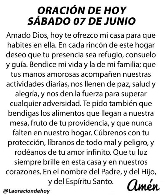 @LaOracionDeHoy Sábado 7 de junio de 2025