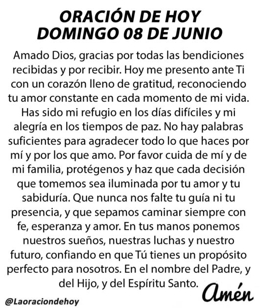 @LaOracionDeHoy domingo 8 de junio de 2025