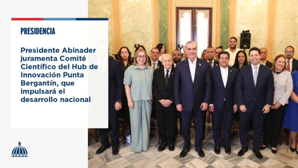 @LuisAbinader juramentó a los profesionales que conformarán el Comité Científico del Hub de Innovación Punta Bergantín, el cual estará presidido por el reverendo Secilio Espinal.