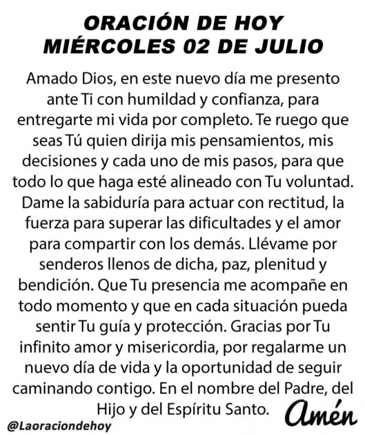 @LaOracionDeHoy 2 de julio de 2025