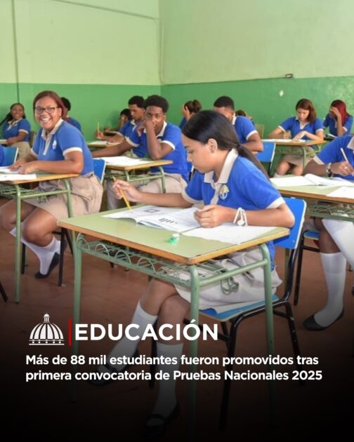 @EducacionRDO Un total de 88,538 estudiantes de Secundaria y de Educación Media General de Adultos fueron promovidos tras la primera convocatoria de las Pruebas Nacionales 2025, celebrada del 24 al 29 de junio