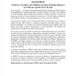 @OPRET_RD AVISO: El @MetroSD_RD y la línea del Teleférico de SD abrirán a las 5:30am a partir del 31 de julio de 2025
