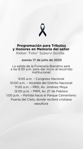 @FellitoSubervi: “Para quienes deseen acompañarnos ” PROGRAMACIÓN PARA TRIBUTOS Y HONORES EN MEMORIA  DE MI PADRE RAFAEL “FELLO” SUBERVÍ BONILLA , este jueves 17 de julio