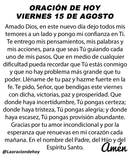 @LaOracionDeHoy 15 de agosto de 2025