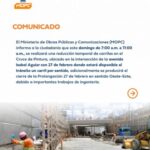 @RDMOPC Ministerio de Obras Públicas y Comunicaciones (MOPC) informa reducción temporal de carriles en el cruce de Pintura por avance de trabajos durante la mañana del domingo 17 de agosto