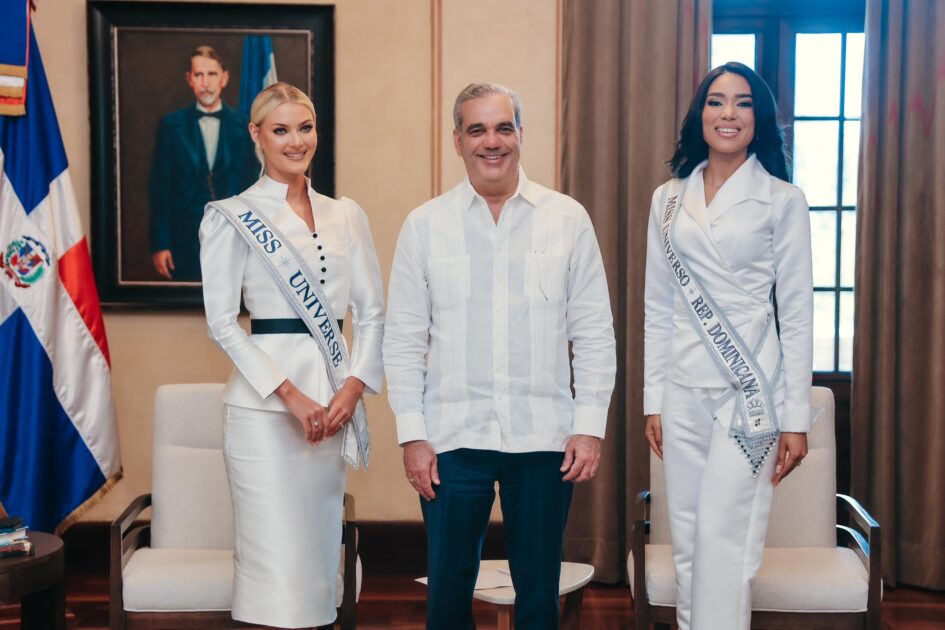 @PresidenciaRD El Pdte.@LuisAbinadery la Vpdta.@RaquelPenaVice recibieron en visita de cortesía a Jennifer Ventura, Miss República Dominicana Universo 2025