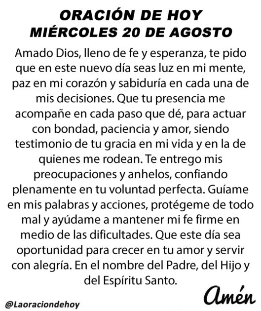 @LaOracionDeHoy 20 de Agosto de 2025