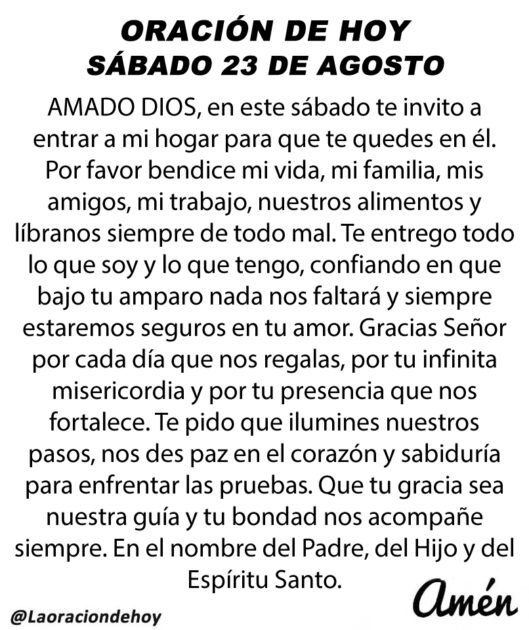@LaOracionDeHoy sabado 23 de agosto de 2025