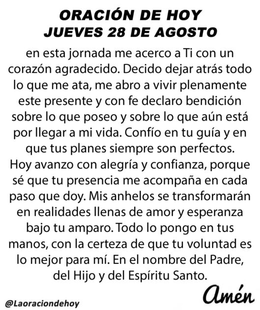 @LaOracionDeHoy Jueves 28 de agosto de 2025