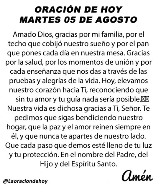 @LaOracionDeHoy 5 de agosto de 2025
