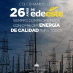 @EnergiayMinasRD ¡Felicidades a @EdeesteRD en su aniversario! Celebramos 26 años llevando energía a millones de hogares del Este y el Gran Santo Domingo