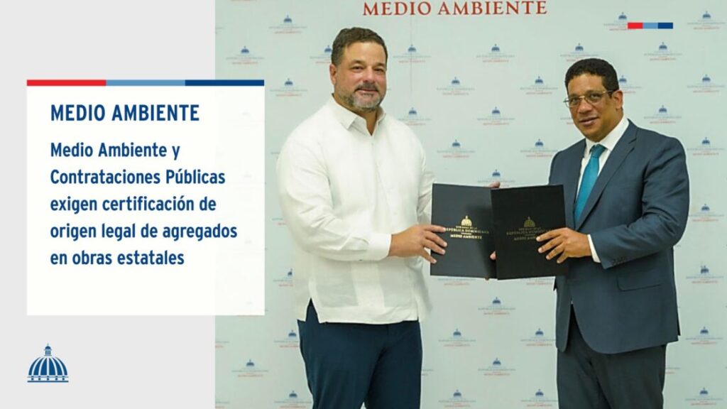 Medio Ambiente y contrataciones Públicas exigen certificación de origen legal de agregados en obras estatales