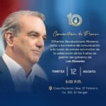 @PRM_Oficial INVITA a RUEDA DE PRENSA con motivo de la celebración #5AñosDeGestión#LuisAbinader