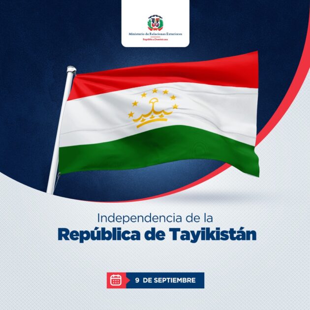 @MirexRD saluda y felicita al pueblo y Gobierno de la República de Tayikistán en ocasión del aniversario de su Independencia