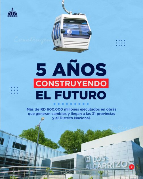 @ScarletBenzan Más de RD$600,000 millones invertidos por el gobierno, en 5 años han hecho posible obras que transforman las 31 provincias y el Distrito Nacional, elevando la calidad de vida de los dominicanos