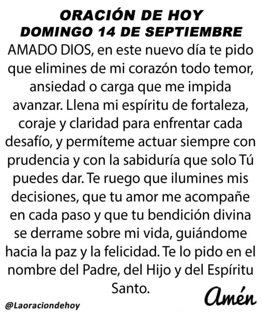 @LaOracionDeHoy domingo 14 de septiembre