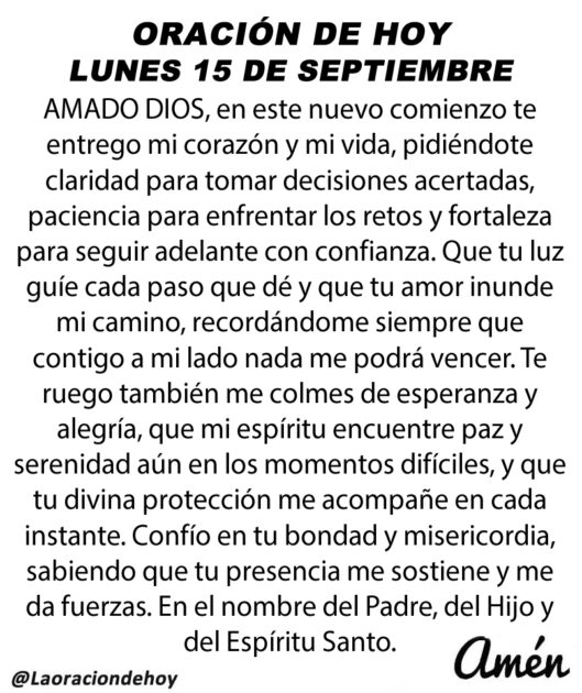 @LaOracionDeHoy 15 de septiembre de 2025