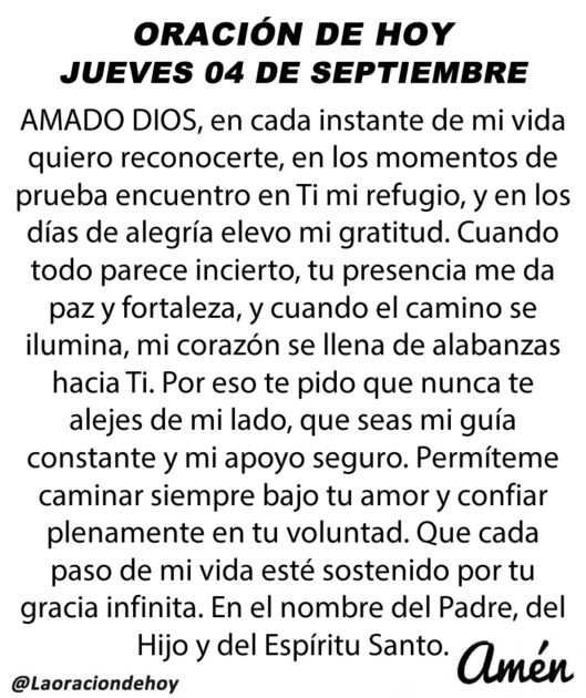 @LaOracionDeHoy 4 de septiembre de 2025