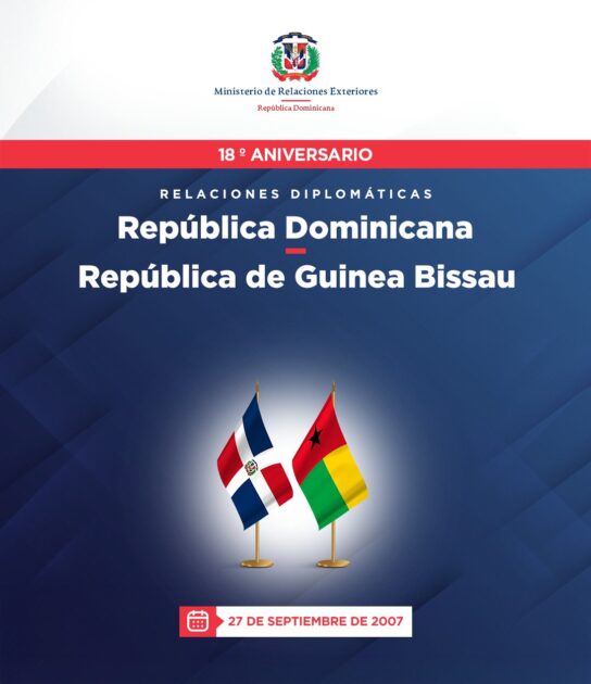 @MirexRD #RepúblicaDominicana y la República de Guinea Bissau celebran hoy 27 de septiembre, 18 años de amistad