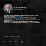 @LuisAbinader “Pedimos a todos seguir las recomendaciones oficiales y mantenerse atentos a los informes.”