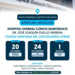 @SNSRDO presentamos el cronograma de apertura del Hospital General Clínico Quirúrgico Dr. José Joaquín Puello Herrera, localizado en la Ciudad Sanitaria Dr. Luis E. Aybar