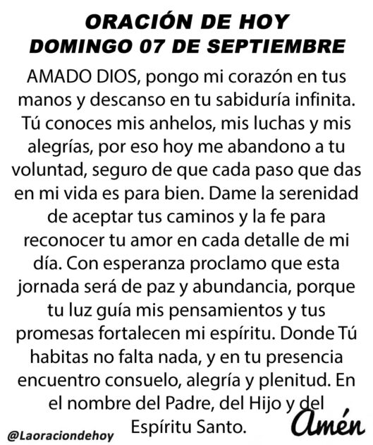 @LaOracionDeHoy 7 de septiembre de 2025