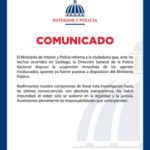 @FarideRaful: Ministerio del Interior y Policía @MinInteriorRD ha dispuesto suspensión inmediata de agentes actuantes en hechos ocurridos en SANTIAGO