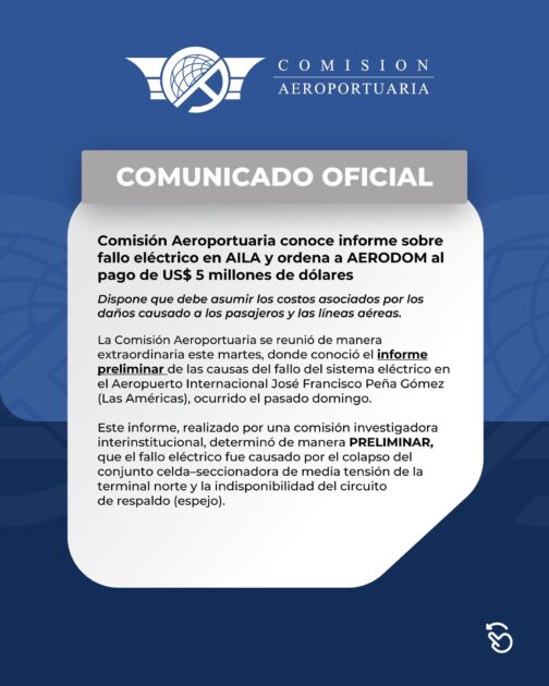 COMUNICADO OFICIAL de la Comisión Aeroportuaria @daeroportuario miercoles 24 de septiembre 2025