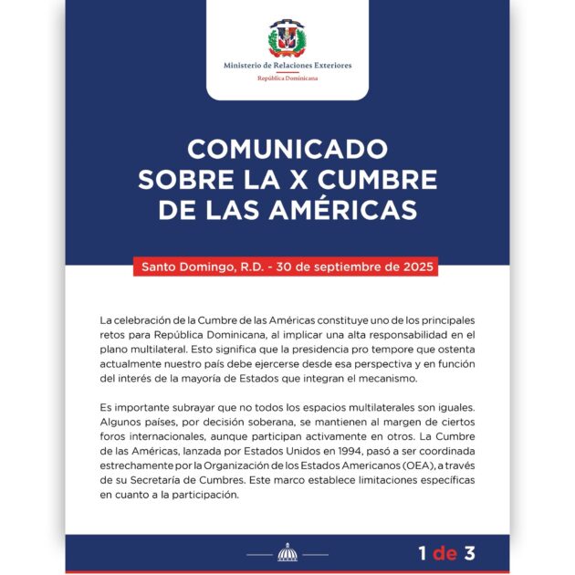 @MIREXRD: COMUNICADO sobre la X Cumbre de las Américas