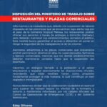 @MTrabajoRD Por la alerta roja ante la tormenta Melissa, los restaurantes solo operarán por delivery y en plazas comerciales solo abrirán supermercados, farmacias y bancos hasta nuevo aviso