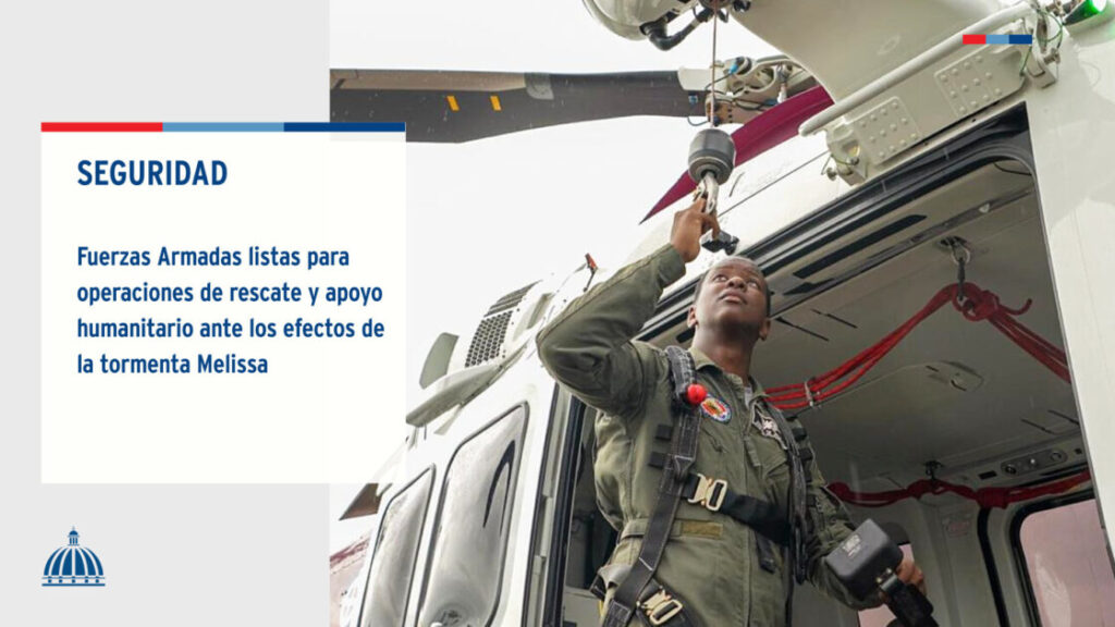 @MDefensaRD informó que las Fuerzas Armadas de la República Dominicana están listas para operaciones de rescate y apoyo humanitario ante los efectos de la tormenta Melissa