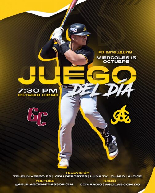 @AguilasCibaeñas Esta noche recibimos por primera vez en la temporada a los Gigantes.  Estadio Cibao |  7:30PM
