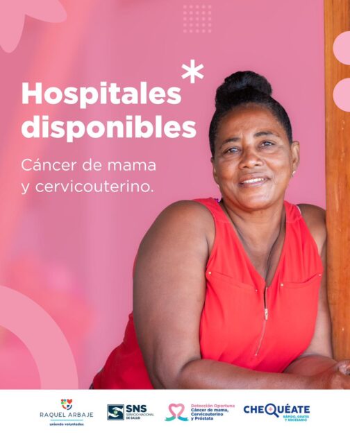 @RaquelArbaje Mujer dominicana, tu salud es una prioridad. La detección oportuna del cáncer de mama y del cervicouterino puede salvar tu vida y brindar tranquilidad a tu familia