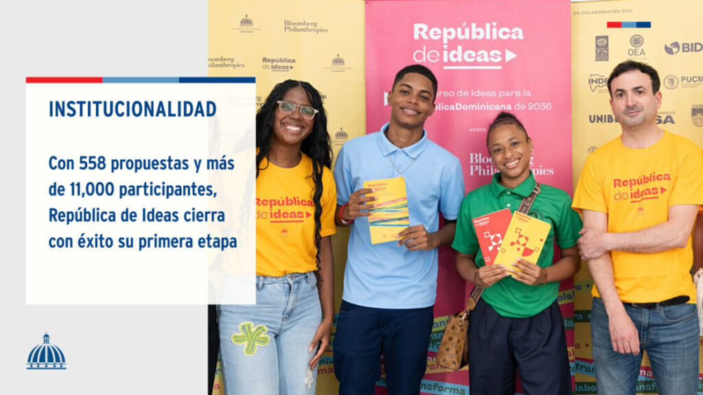 @JosePaliza El concurso nacional República de Ideas, impulsado por el Gobierno como parte de la estrategia denominada Meta RD 2036, cerró su etapa de convocatoria con 558 propuestas y más de 11,000 participantes
