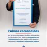 @MinHaciendaRD es reconocido por la Dirección General de Ética e Integridad (@DIGEIGRD) por cumplir con los más altos estándares en el ranking de transparencia