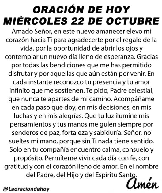 @LaOracionDeHoy 22 de Octubre de 2025