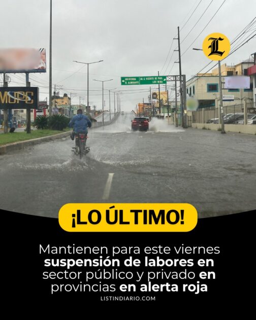 Se mantiene para este viernes suspensión de labores en sector público y privado en provincias en alerta roja