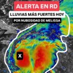 @JeanSuriel ADVERTENCIA | Las fuertes precipitaciones continuarán en las próximas 24 a 48 horas en gran parte de República Dominicana por los efectos indirectos de la Tormenta Melissa: el fenómeno, durante la madrugada, se estacionó en aguas del Mar Caribe