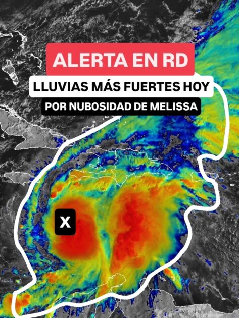 @JeanSuriel ADVERTENCIA | Las fuertes precipitaciones continuarán en las próximas 24 a 48 horas en gran parte de República Dominicana por los efectos indirectos de la Tormenta Melissa: el fenómeno, durante la madrugada, se estacionó en aguas del Mar Caribe
