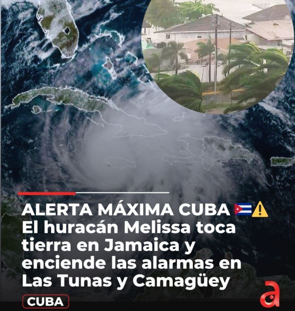 CUBA EN ALERTA MÁXIMA ante Huracán Melissa categoría 3| Han evacuado más de 735.000 personas en la región oriental