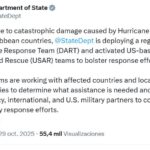 @StateDept EE. UU. enviará equipos de rescate (DART) al Caribe para asistir ante  “daños catastróficos” dejados por el huracán Melissa