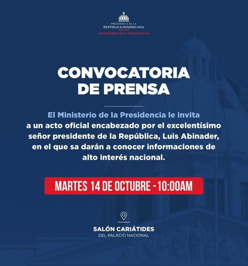 CONVOCATORIA DE PRENSA @JosePaliza @MinpreRD